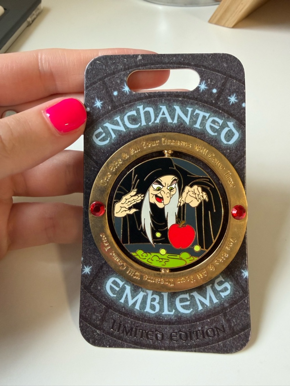 Disney Enchanted Emblems Evil Queen Poisoned Apple Pin - Black, Red, Gold